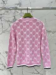 Bagsaaa Gucci Cotton cardigan with GG intarsia in pink and ivory - 2