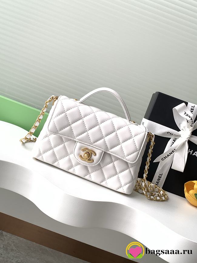 Bagsaaa Chanel Small Flap Bag with Top Handle AS5355 white - 22cm - 1