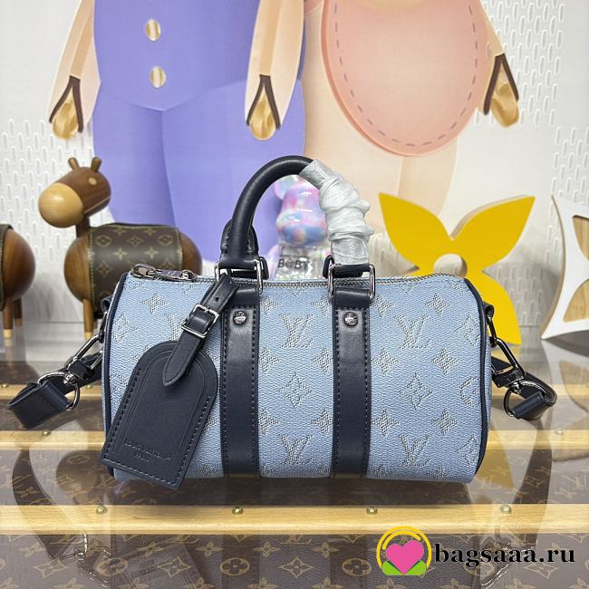 Bagsaaa LV M14681 Keepall Bandoulière 25 Blue - 25cm - 1