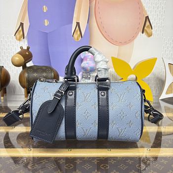 Bagsaaa LV M14681 Keepall Bandoulière 25 Blue - 25cm