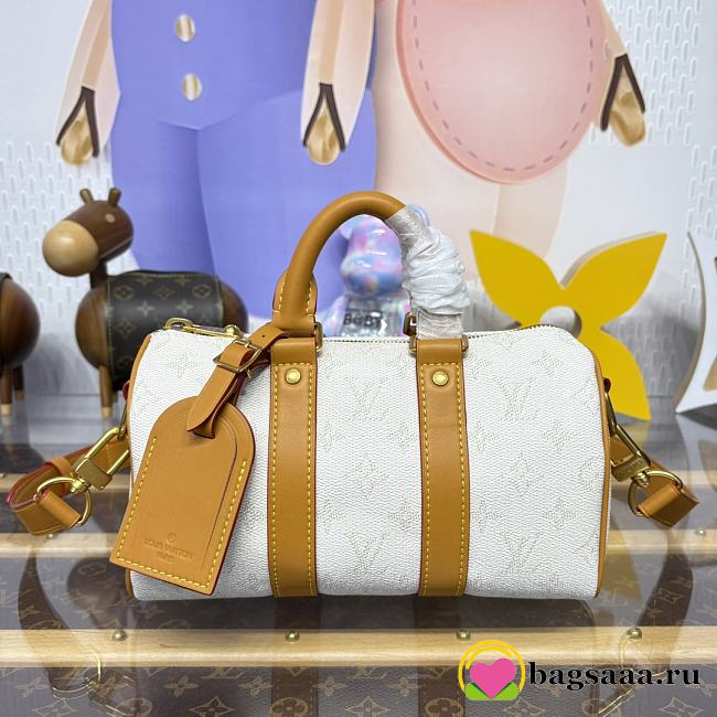 Bagsaaa LV M15076 Keepall Bandoulière 25 Off-White - 25cm - 1
