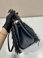 Bagsaaa Prada Galleria small leather bag with fringe 1BA896 black - 24.5cm - 2