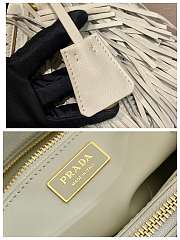 Bagsaaa Prada Galleria small leather bag with fringe 1BA896 white - 24.5cm - 2