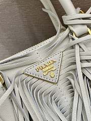 Bagsaaa Prada Galleria small leather bag with fringe 1BA896 white - 24.5cm - 3