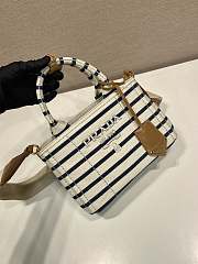 Bagsaaa Jardinière striped cotton canvas mini-bag 1BA038 ivory & navy - 22cm - 4