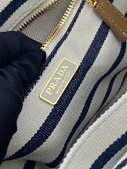 Bagsaaa Jardinière striped cotton canvas mini-bag 1BA038 ivory & navy - 22cm - 3