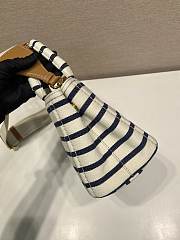 Bagsaaa Jardinière striped cotton canvas mini-bag 1BA038 ivory & navy - 22cm - 2