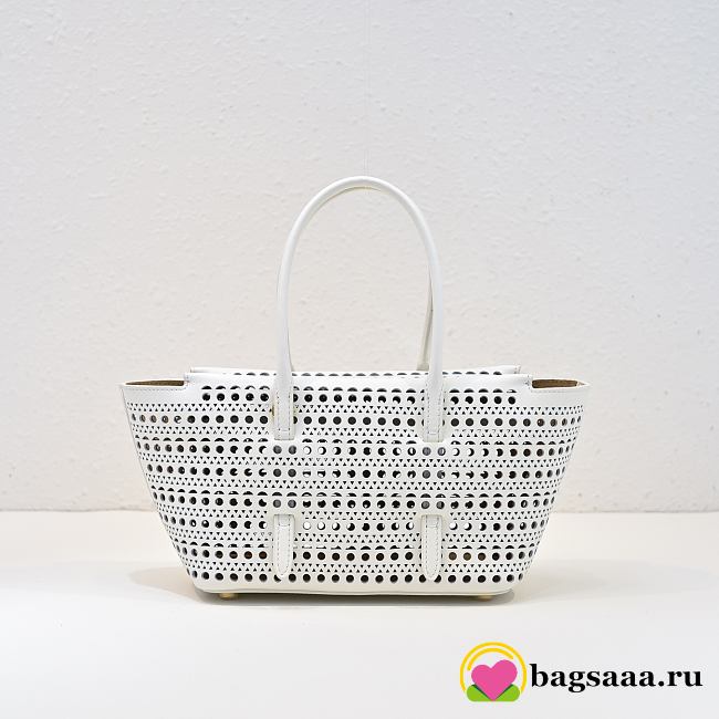 Bagsaaa Alaia Neo Mina 20 Bag In Vienne Calfskin White - 20cm - 1