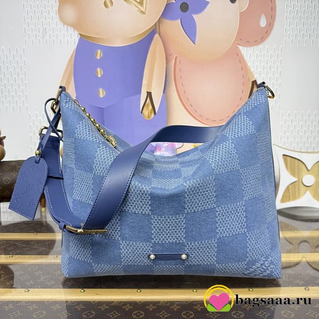 Bagsaaa LV N00202 Vagabond Hobo Denim Blue - 38cm - 1