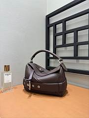 Bagsaaa Loewe Small Puzzle Biker bag in shiny calfskin dark brown - 24cm - 3
