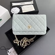 Bagsaaa Chanel Classic Wallet on Chain Light Blue - 12.3 x 19.2 x 3.5cm - 1