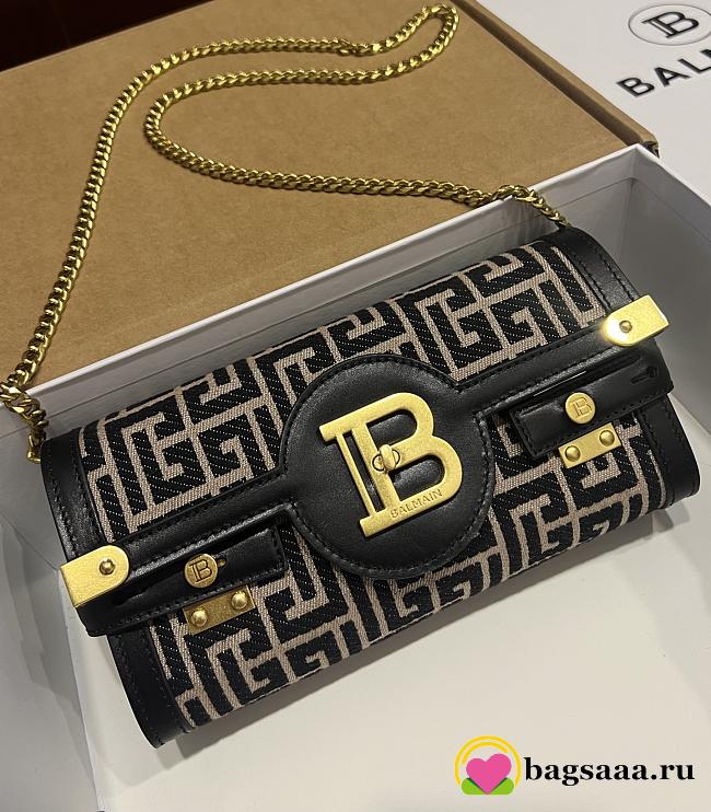 Bagsaaa Balmain B-Buzz 23 Small jacquard crossbody bag - 23cm - 1