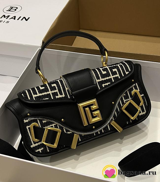 Bagsaaa Balmain Balmain Logo Embroidered Shoulder Bag - 1