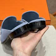 Bagsaaa Hermes Iota Mule Blue & Silver - 3