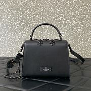Bagsaaa Valentino Garavani Vsling Mini Embroidered Handbag Black - 19cm - 2