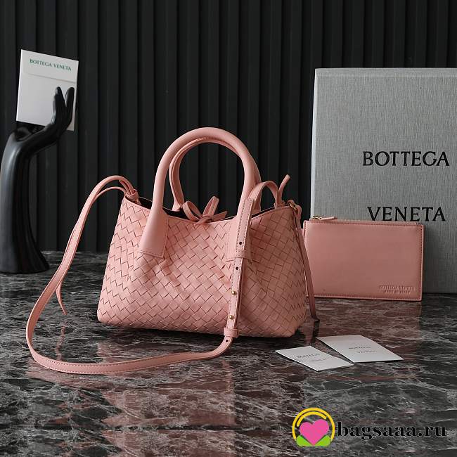 Bagsaaa Bottega Veneta Small Pinacoteca Tote 819004 pink - 24cm - 1