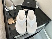 Bagsaaa Chanel G46202 white cotton thongs - 5.5cm - 1