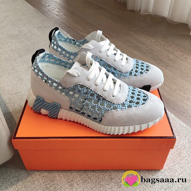 Bagsaaa Hermes Bouncing sneaker white & blue - 1