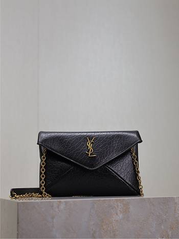 Bagsaaa YSL CASSANDRE chain clutch in lambskin 819271 black - 19cm