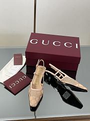 Bagsaaa Gucci Women's GG crystal slingback pump 674668 beige - 4