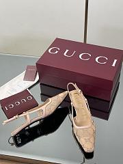 Bagsaaa Gucci Women's GG crystal slingback pump 674668 beige - 3
