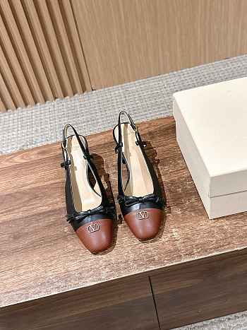 Bagsaaa Valentino Valet Du Roi Kidskin Slingback Pumps 60Mm BLACK/COFFE