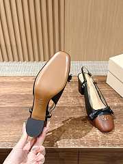 Bagsaaa Valentino Valet Du Roi Kidskin Slingback Pumps 60Mm BLACK/COFFE - 3
