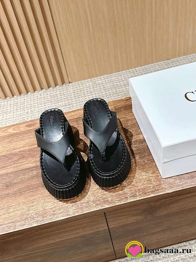 Bagsaaa Chloe Nama wedge slide black 8cm - 1