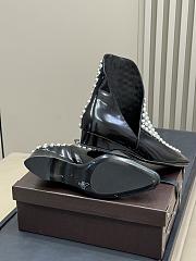 Bagsaaa Alaia Asymetric Ankle Boots In Glossy Calfskin With Studs - 4