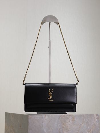 Bagsaaa YSL SUNSET clutch in BOX saint laurent 810997 black - 22cm