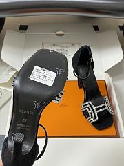 Bagsaaa Hermes Premiere 105 sandal black suede - 4