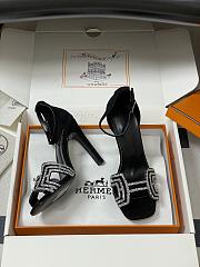 Bagsaaa Hermes Premiere 105 sandal black suede - 3