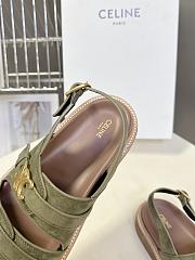 Bagsaaa Celine - Tippi Triomphe Sandal In Suede Calfskin green - 4