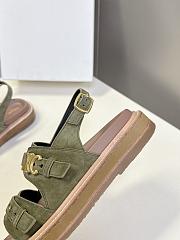 Bagsaaa Celine - Tippi Triomphe Sandal In Suede Calfskin green - 3