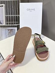 Bagsaaa Celine - Tippi Triomphe Sandal In Suede Calfskin green - 2