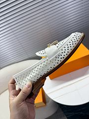 Bagsaaa LV Chess Flat Loafers Ecru White - 4