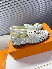 Bagsaaa LV Chess Flat Loafers Ecru White - 2