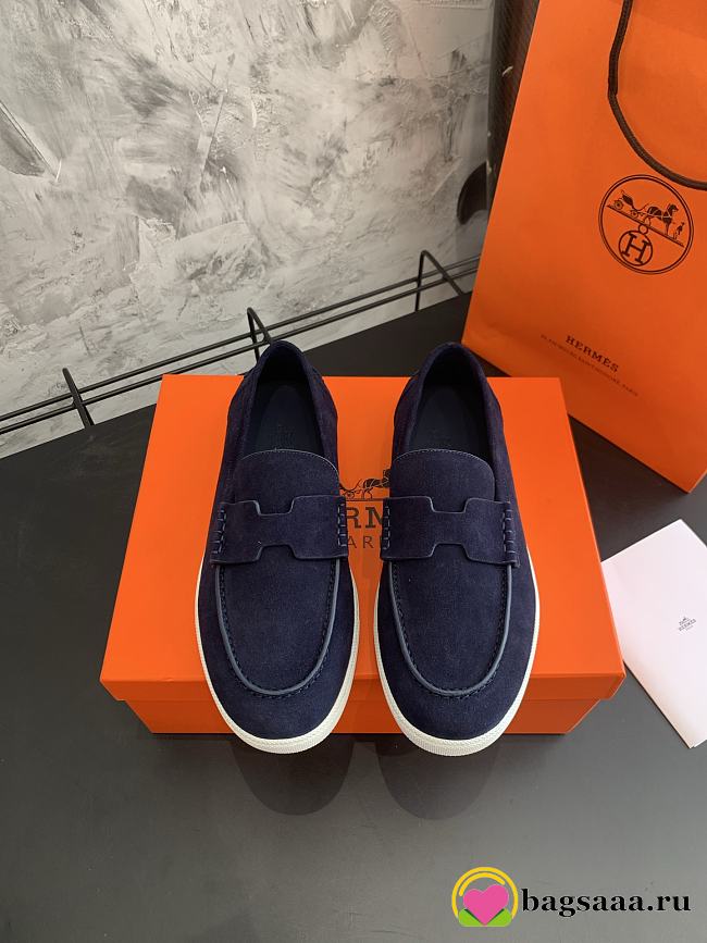 Bagsaaa Hermes Job loafer navy blue - 1