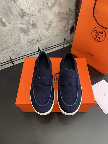Bagsaaa Hermes Job loafer navy blue