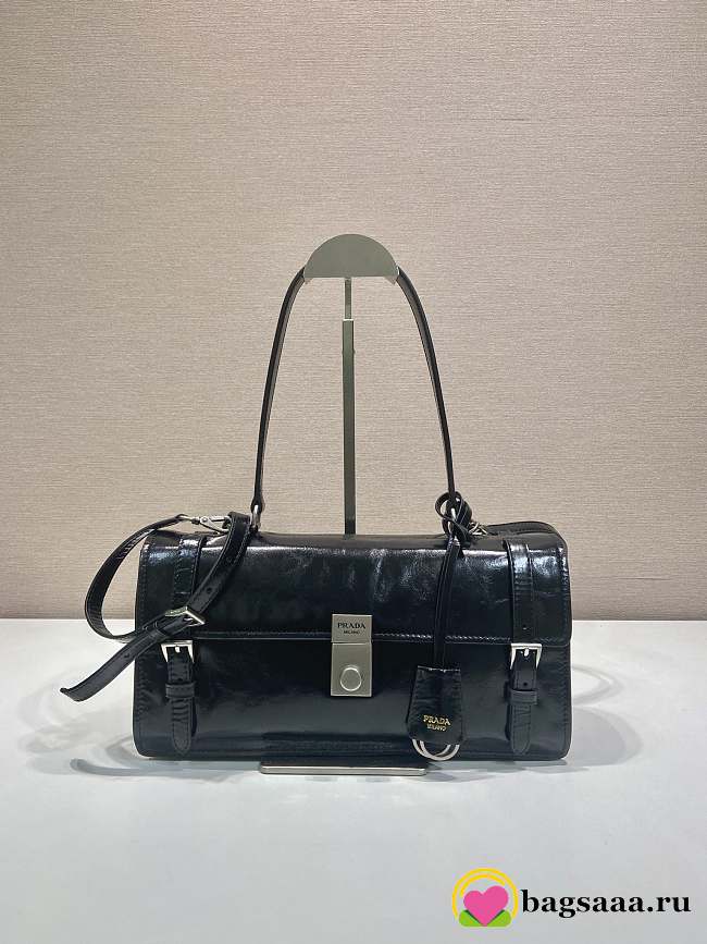 Bagsaaa Prada Medium leather handbag 1BN026 black - 32cm - 1