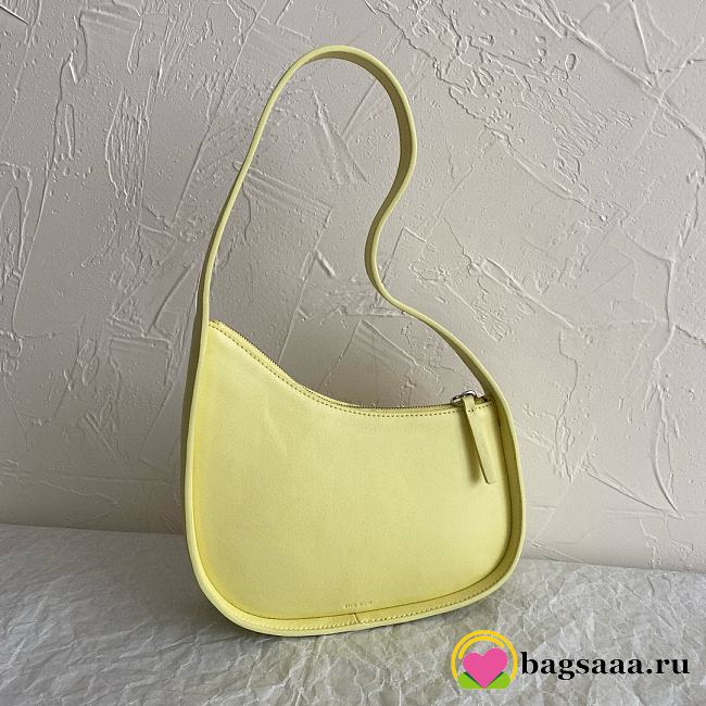 Bagsaaa The Row Yellow Half Moon Leather Shoulder Bag - 21cm - 1