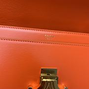Bagsaaa Celine Orange Calfskin Triomphe Cuir Chain Shoulder Bag - 30cm - 4