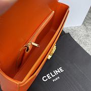 Bagsaaa Celine Orange Calfskin Triomphe Cuir Chain Shoulder Bag - 30cm - 3