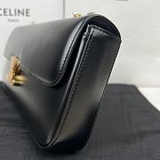 Bagsaaa Celine Black Calfskin Triomphe Cuir Chain Shoulder Bag - 30cm - 3