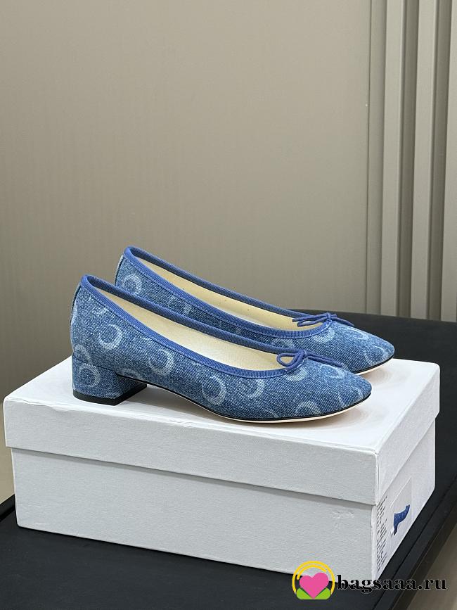 Bagsaaa Ballerines Camille Repetto x Marine Serre Blue Jean - 1
