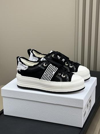 Bagsaaa Walk'n'Dior Platform Sneaker Black and White Fringed Cotton Canvas with Dior Graphique Motif