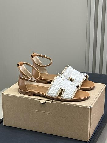 Bagsaaa Hermes Santorini sandal beige / naturel
