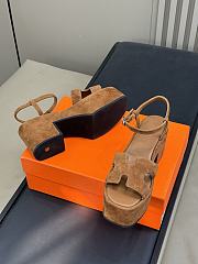 Bagsaaa Hermes Jam 30 sandal brown suede - 7.5cm - 3