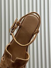Bagsaaa Hermes Jam 30 sandal brown suede - 7.5cm - 2