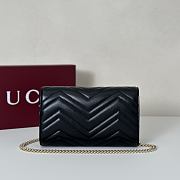 Bagsaaa Gucci GG Marmont wallet on chain ‎837745 black - 19.5cm - 4